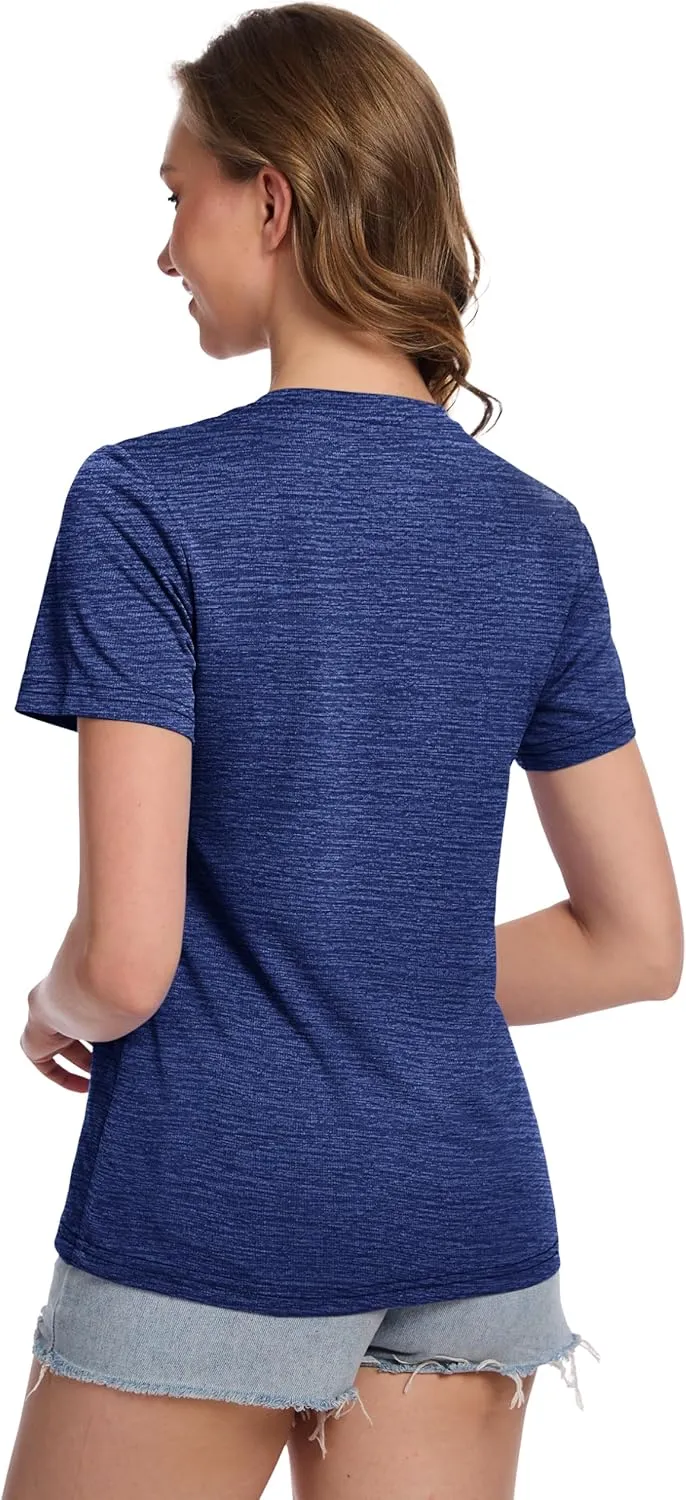 MAGCOMSEN Women's Short Sleeve T Shirts UPF 50  Sun Protection Athletic Running Workout Tee Tops