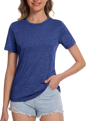 MAGCOMSEN Women's Short Sleeve T Shirts UPF 50  Sun Protection Athletic Running Workout Tee Tops