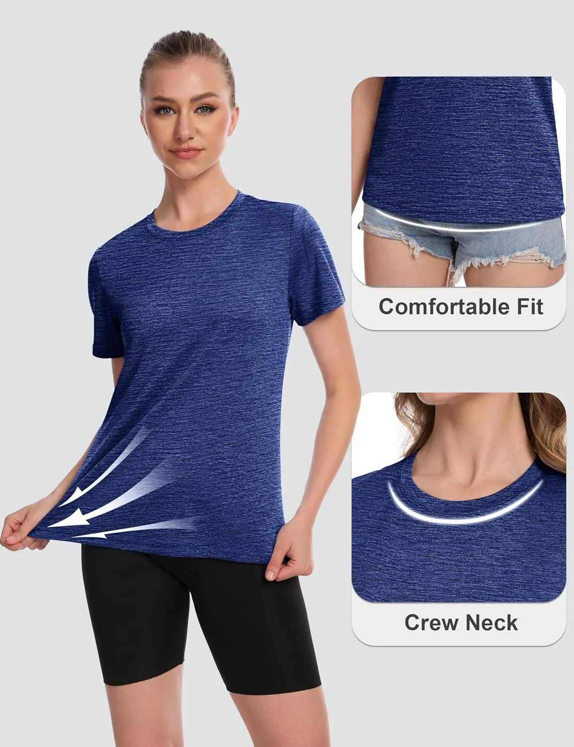 MAGCOMSEN Women's Short Sleeve T Shirts UPF 50  Sun Protection Athletic Running Workout Tee Tops