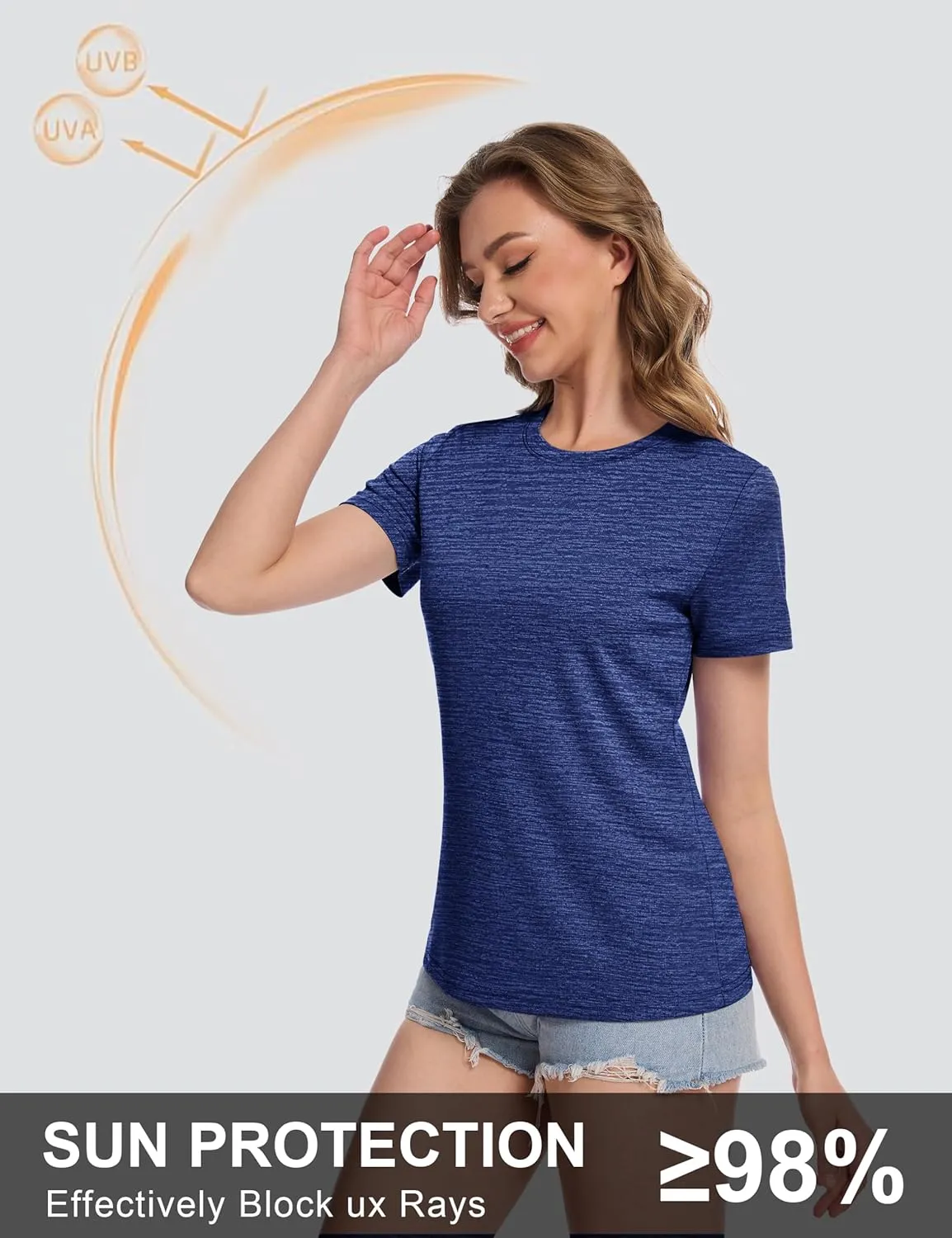 MAGCOMSEN Women's Short Sleeve T Shirts UPF 50  Sun Protection Athletic Running Workout Tee Tops