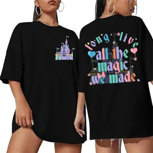 Magic Kingdom Shirts for Women Cute Castle T Shirt Oversized Graphic Tee Family Holiday Vacation Cotton Tops