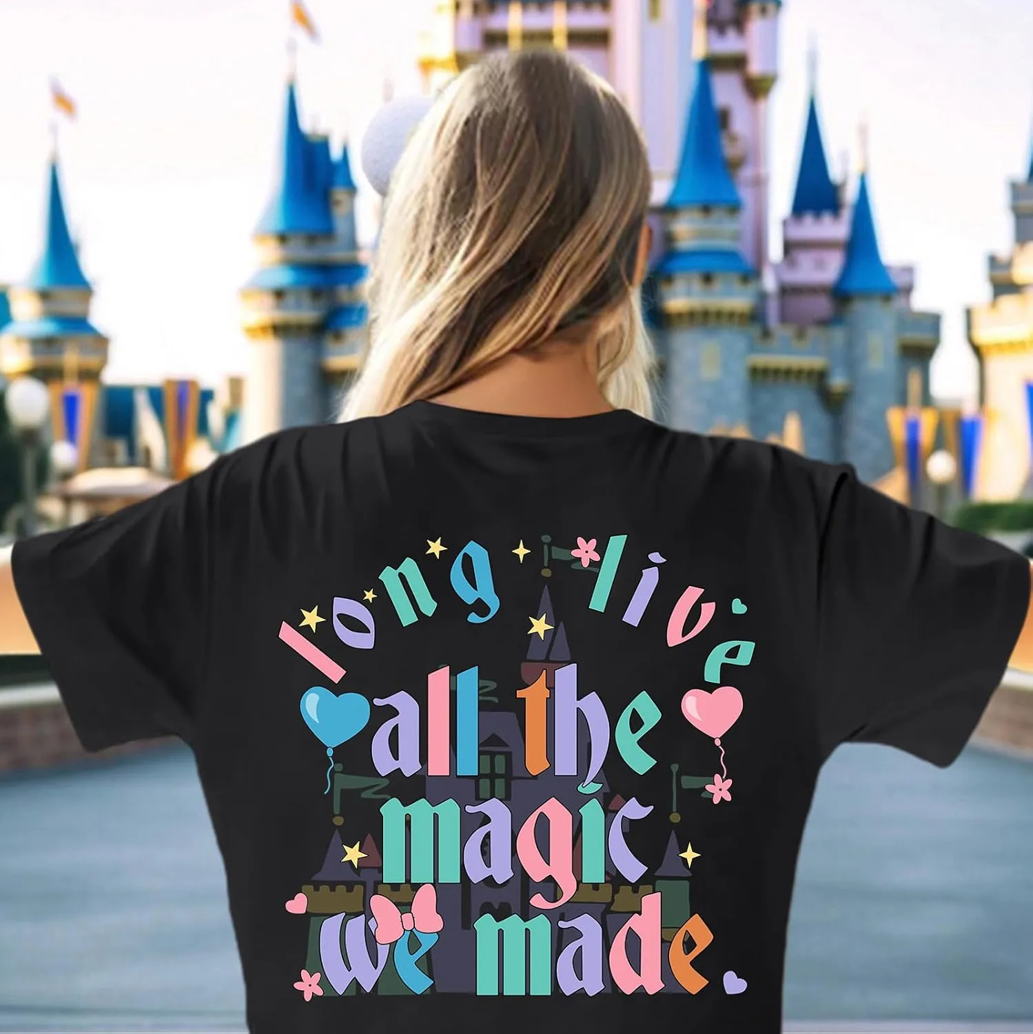 Magic Kingdom Shirts for Women Cute Castle T Shirt Oversized Graphic Tee Family Holiday Vacation Cotton Tops