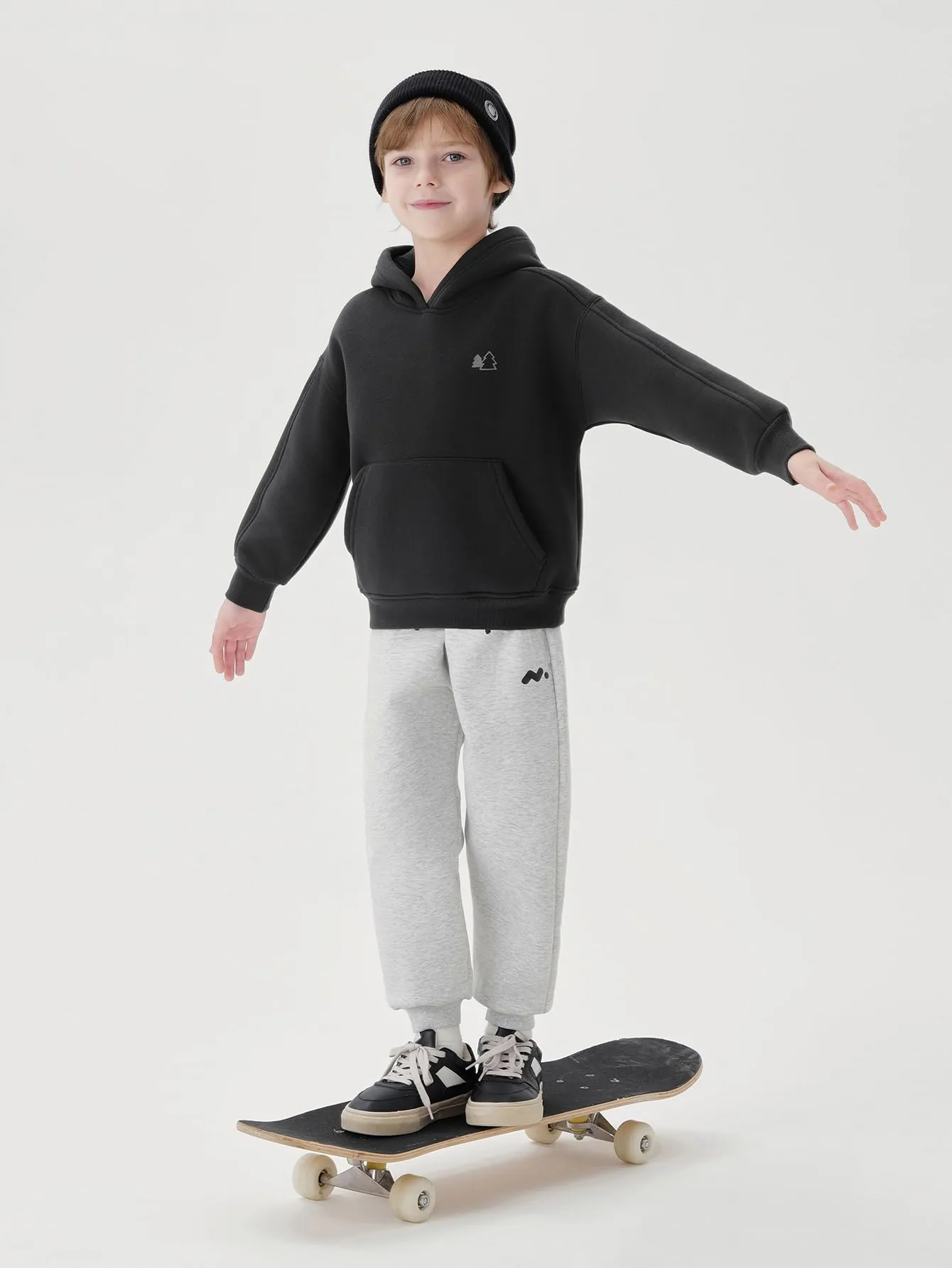 MARC & JANIE Boys Loose Raglan Sleeve Polar Fleece Lined Hoodies 241626