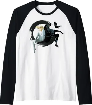 Marvel Cloak And Dagger Back To Back Crow Portrait Raglan Baseball Tee