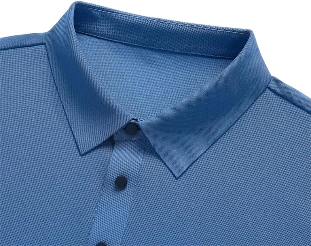Men Polo Shirts Summer Classic Short-Sleeved Tee Breathable Quick Dry Nylon Golf T Shirts