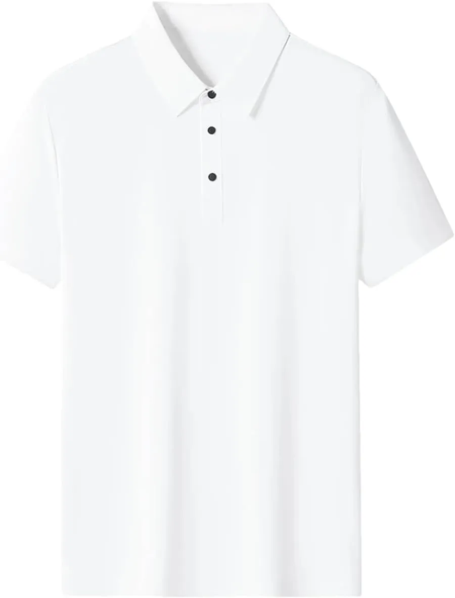 Men Polo Shirts Summer Classic Short-Sleeved Tee Breathable Quick Dry Nylon Golf T Shirts