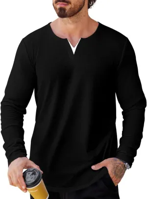 Mens 3 Pack T Shirts Casual Fashion Longline V-Neck Shirt Tee