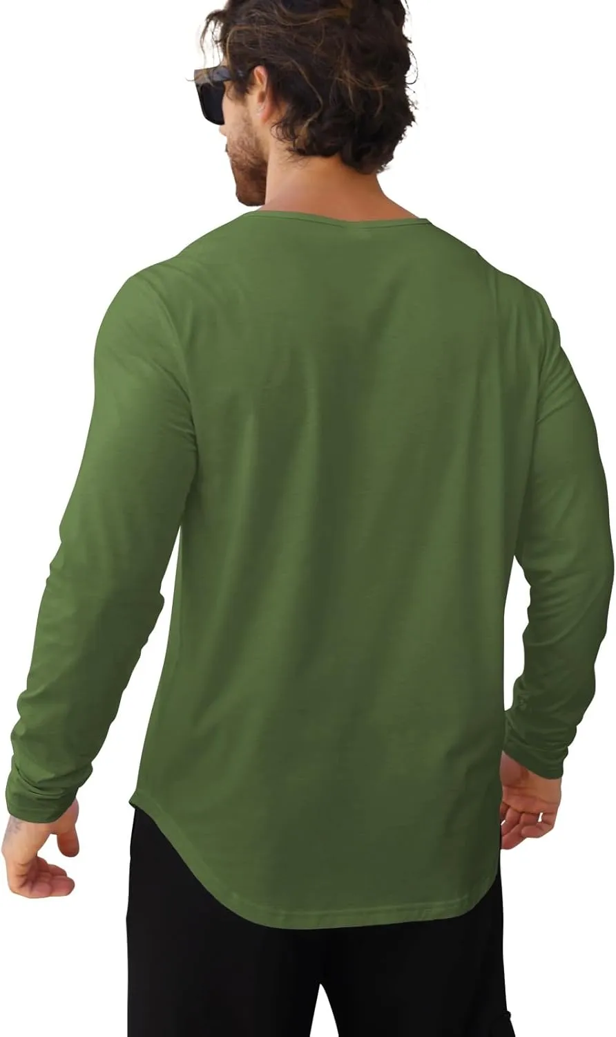 Mens 3 Pack T Shirts Casual Fashion Longline V-Neck Shirt Tee