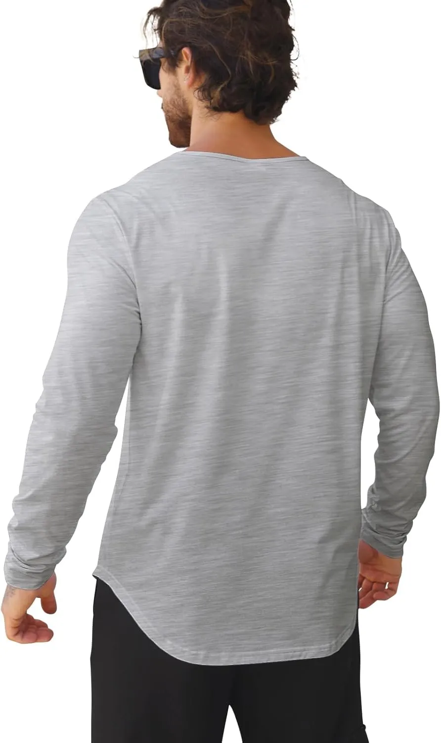 Mens 3 Pack T Shirts Casual Fashion Longline V-Neck Shirt Tee