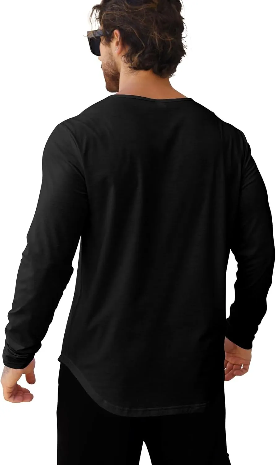 Mens 3 Pack T Shirts Casual Fashion Longline V-Neck Shirt Tee