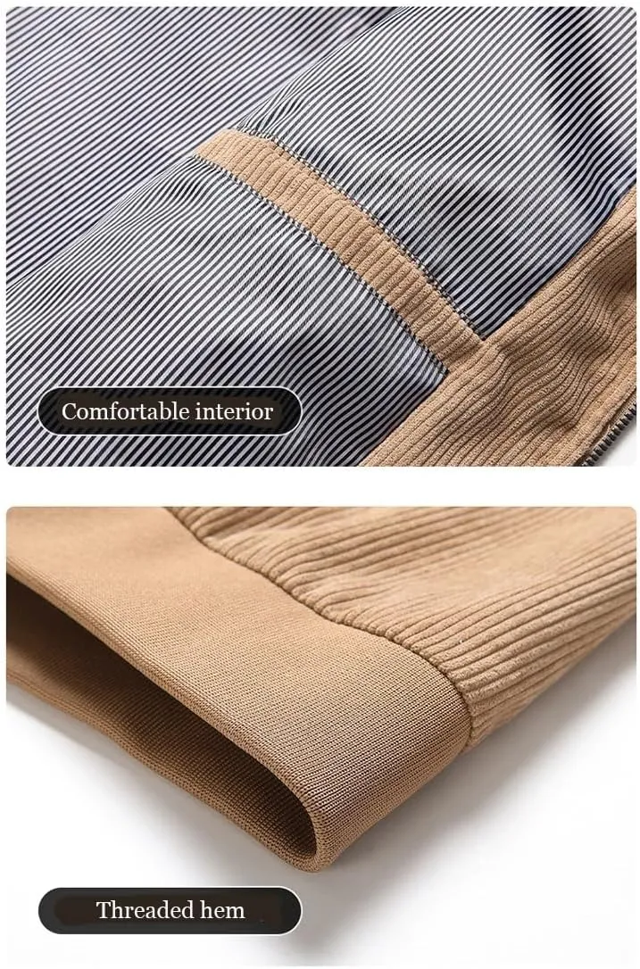 Men's Autumn Jacket Corduroy Casual Workwear Coat Cotton-Padded Jacket Lightweight Streetwear Outerwear