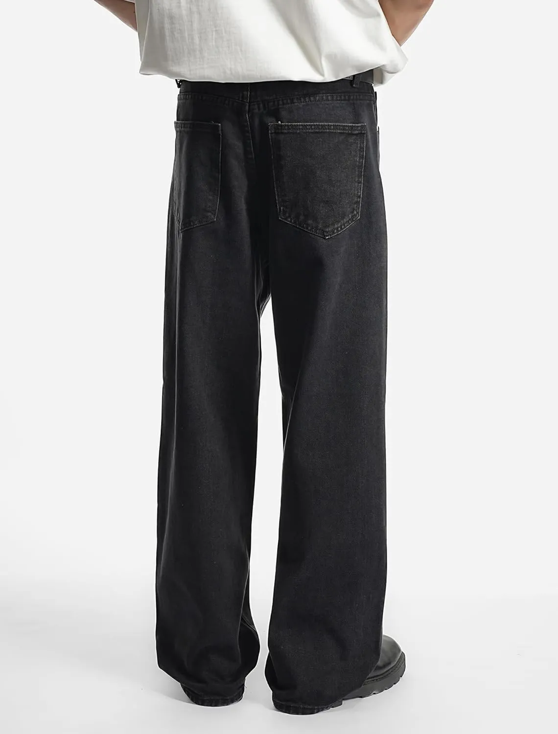 Mens Baggy Hip Hop Jeans Wide Leg Streetwear Jeans Loose Fit Y2K Skater Denim Pants
