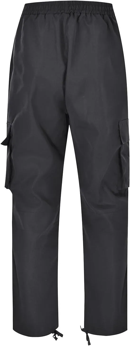 Men's Cargo Jogger Sweatpants Hat Multi Woven Pocket Foot Rope Solid Pants Street Cargo Men's Cargo Pants with