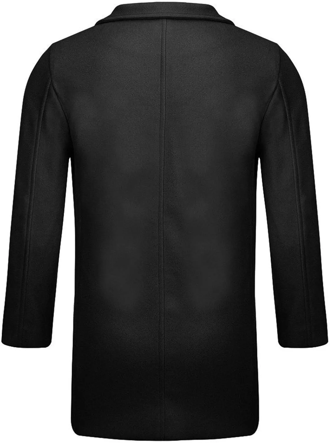 Men's Casual Color Block Trench Coat Slim Fit Notched Collar Long Jacket Overcoat Single Breasted Peacoat wih Pocket