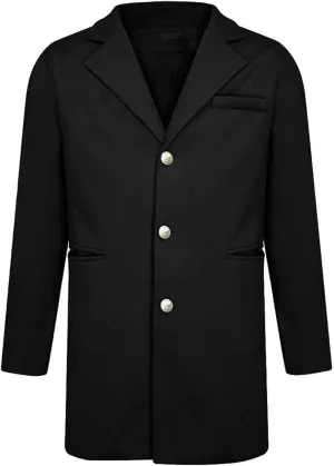 Men's Casual Color Block Trench Coat Slim Fit Notched Collar Long Jacket Overcoat Single Breasted Peacoat wih Pocket