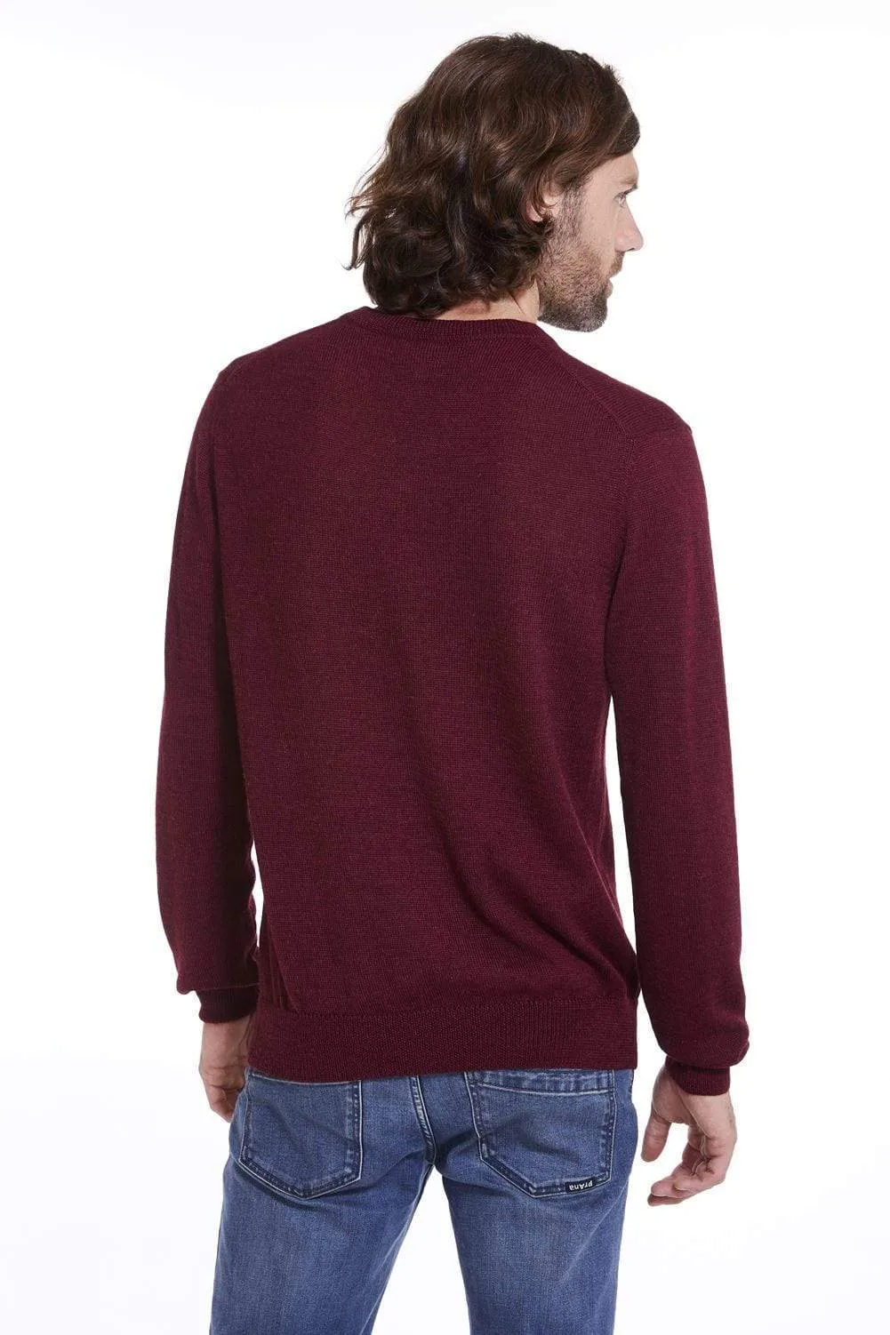 Men's Classic V-Neck Baby Alpaca Sweater