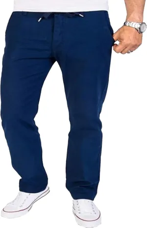 Men's Cotton Linen Baggy Hiking Pants Casual Solid Drawstring Trousers Straight Leg Summer Outdoor Pants
