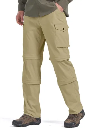 Mens Hiking Pants Convertible Quick-Dry-Stretch-Lightweight Zip-Off Outdoor Waterproof Safari Scouts Fishing Pants