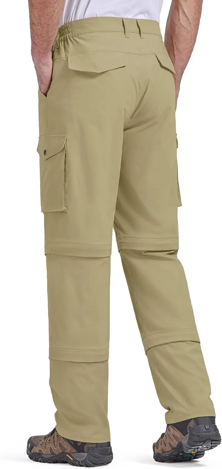 Mens Hiking Pants Convertible Quick-Dry-Stretch-Lightweight Zip-Off Outdoor Waterproof Safari Scouts Fishing Pants
