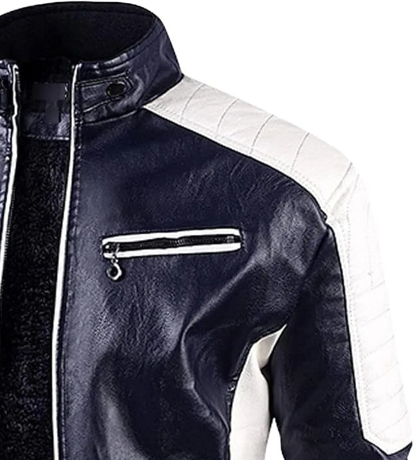 Mens Jacket Motorcycle Vintage Pu Stand Collar Coats Faux Leather Jackets Bomber Fashion Slim Fit Jacket Coat