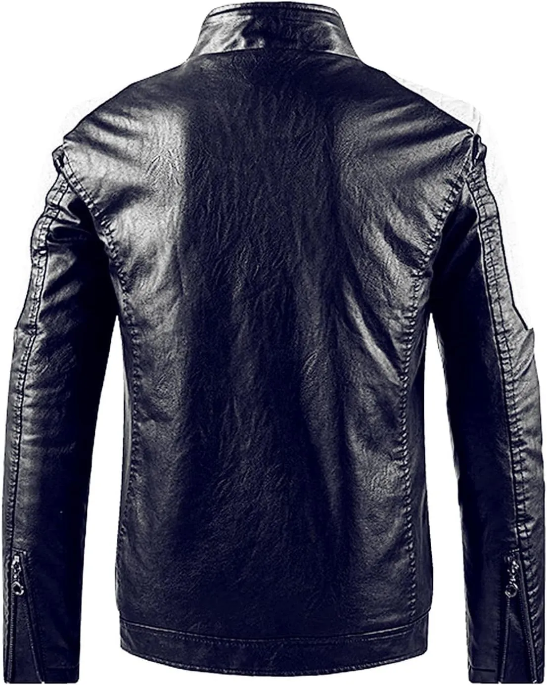 Mens Jacket Motorcycle Vintage Pu Stand Collar Coats Faux Leather Jackets Bomber Fashion Slim Fit Jacket Coat