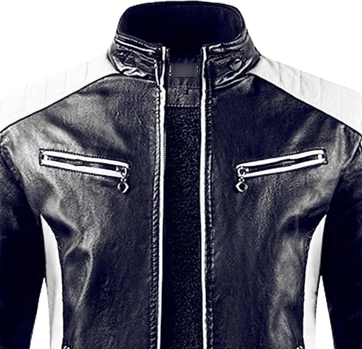 Mens Jacket Motorcycle Vintage Pu Stand Collar Coats Faux Leather Jackets Bomber Fashion Slim Fit Jacket Coat