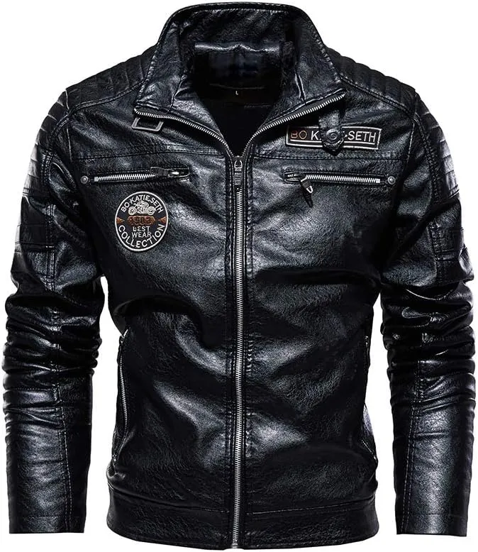 Mens Leather Jacket Aviator Jacket Motorcycle Suit Warm Leisure Jacket Outdoor Fashion Classic Jacket