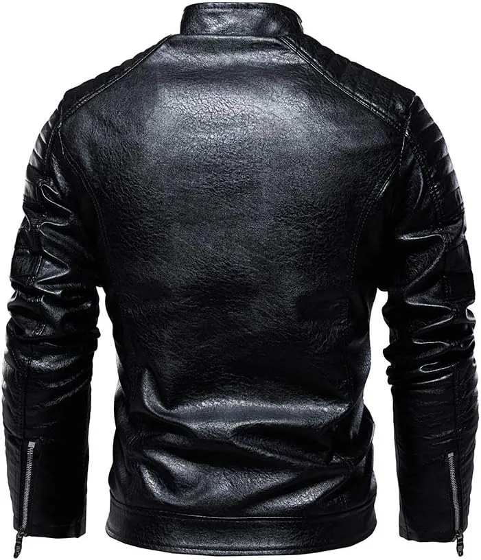 Mens Leather Jacket Aviator Jacket Motorcycle Suit Warm Leisure Jacket Outdoor Fashion Classic Jacket