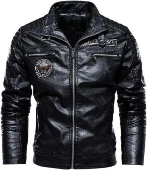 Mens Leather Jacket Aviator Jacket Motorcycle Suit Warm Leisure Jacket Outdoor Fashion Classic Jacket