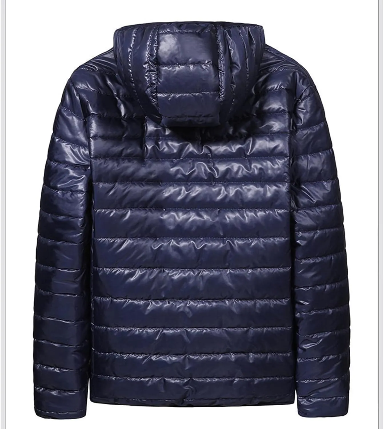 Mens Puffer Jacket Packable Lightweight Waterproof Workout Down Jacket Plus Size Sport Work Winter Coat with Pockets