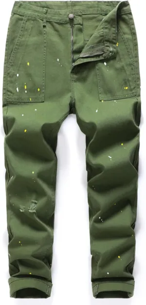 Men's Slim Fit Jean Cut 5-Pocket Non-Stretch Causal Twill Pants