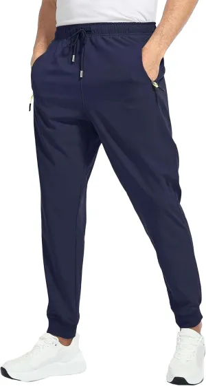 Men's Slim Fit Stretch Hiking Pants Drawstring Casual Jogger Trousers Elastic Waist Outdoor Summer Pants