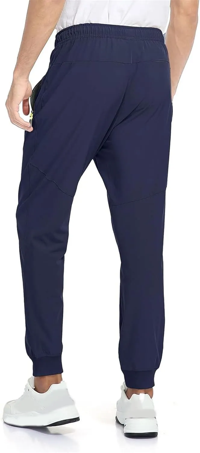 Men's Slim Fit Stretch Hiking Pants Drawstring Casual Jogger Trousers Elastic Waist Outdoor Summer Pants