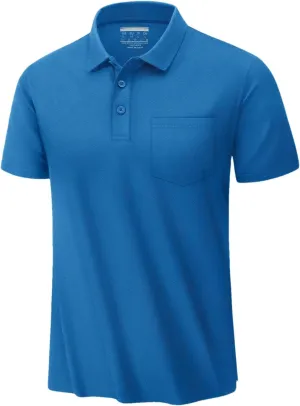 MenS Summer Quick Dry Polos Shirts Chest Pocket Short Sleeve Tee Shirts Business Work Breathable Shirts