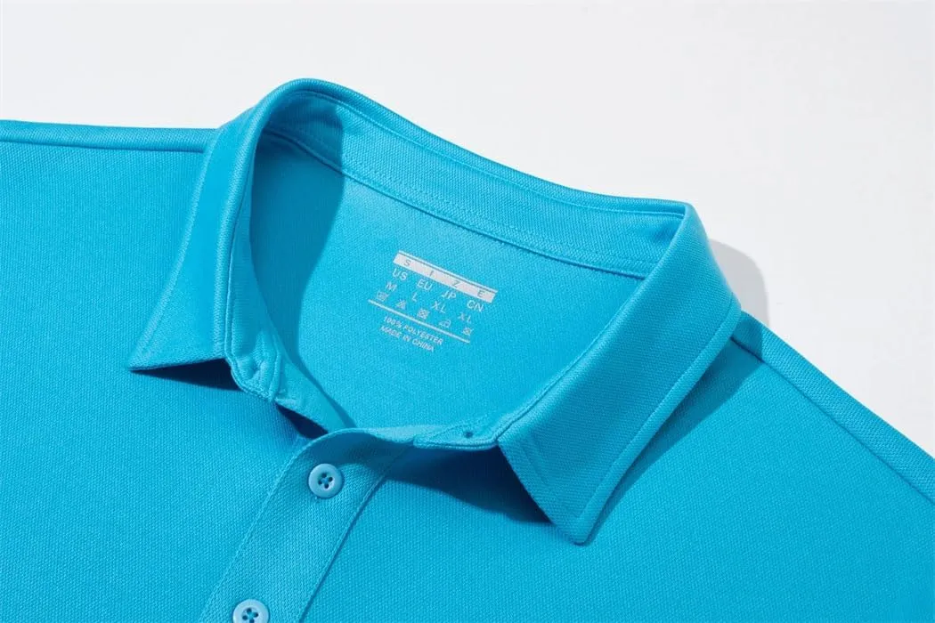 Men's Summer Quick Dry Polos T-Shirts Breathable Sport Hiking Tee Shirts Casual Golf Tennis Tops with Pocket