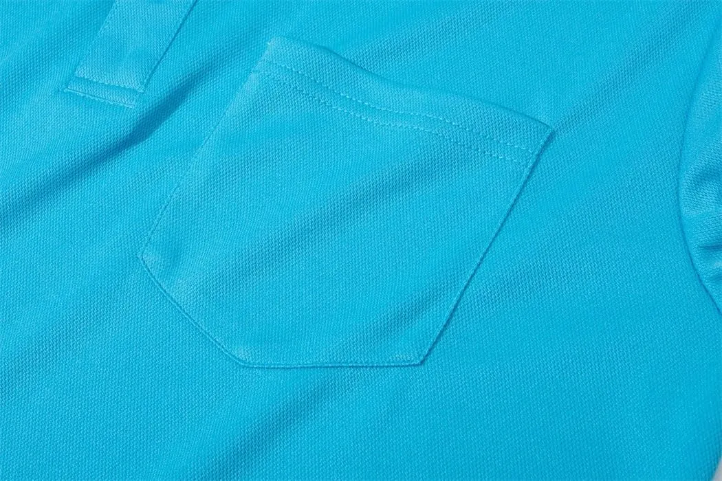 Men's Summer Quick Dry Polos T-Shirts Breathable Sport Hiking Tee Shirts Casual Golf Tennis Tops with Pocket