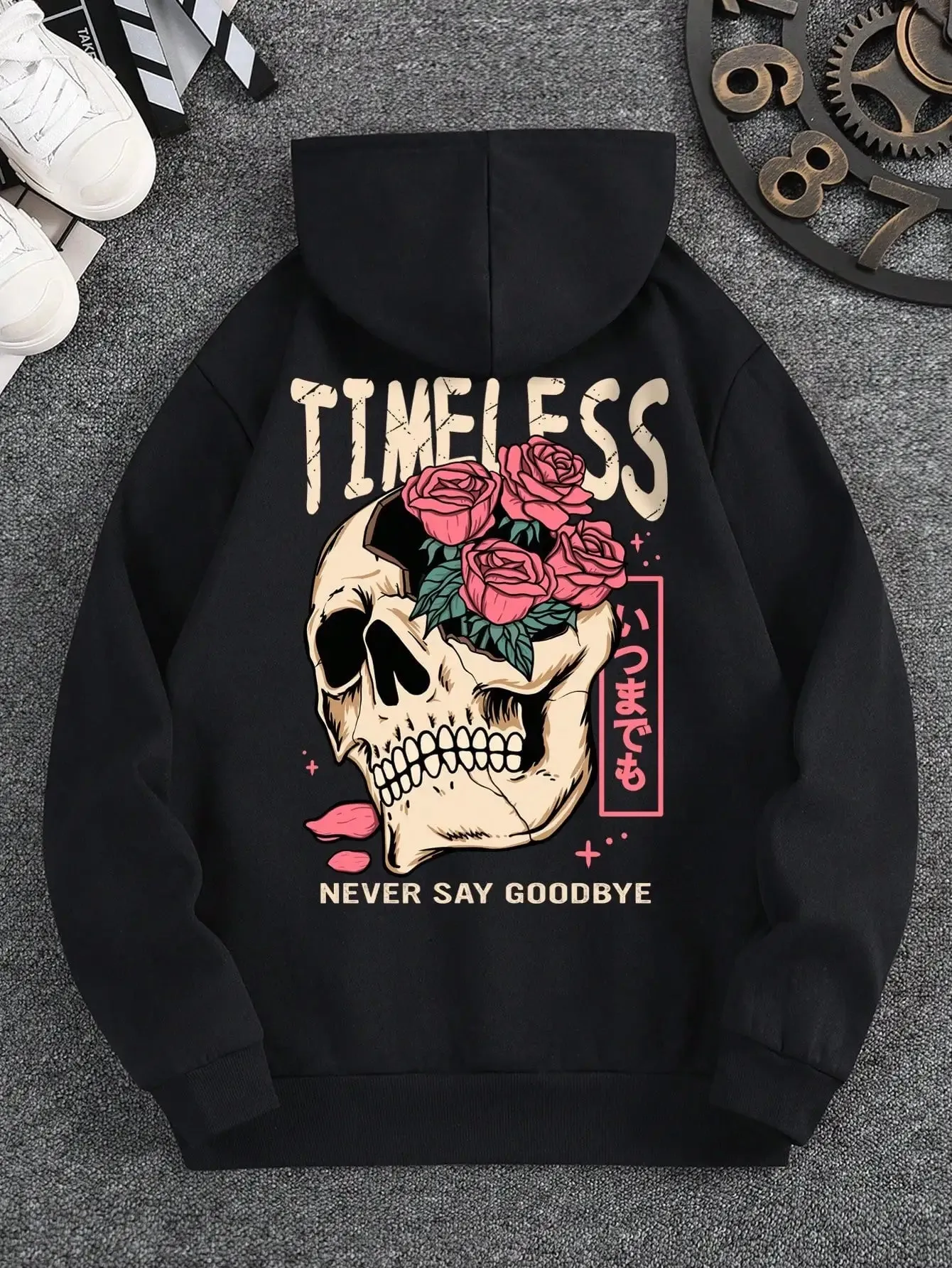 Men's Timeless Skull Print Hoodie - Casual Fleece Sweatshirt