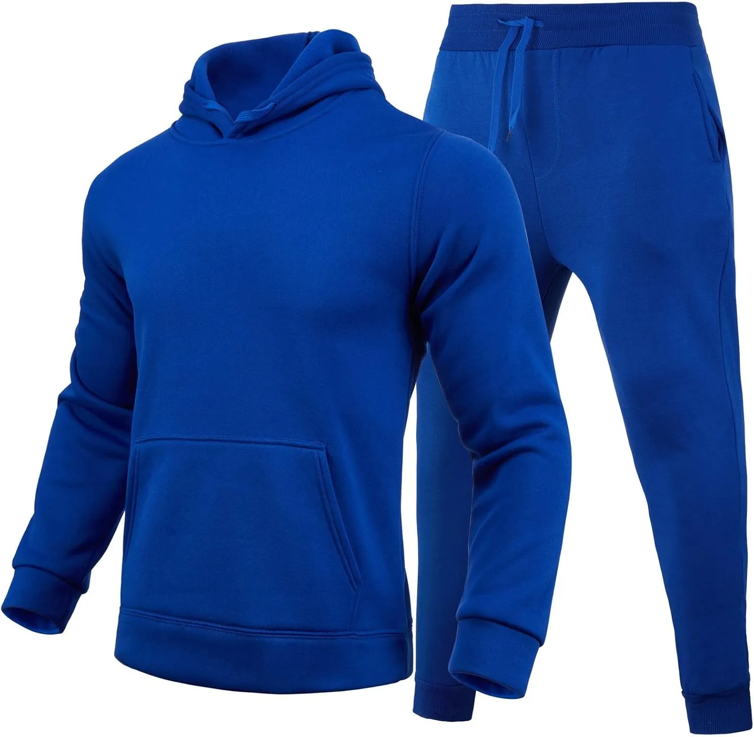 Mens Tracksuit 2 Piece Sweatsuit Set Long Sleeve Pullover Athletic Suit Casual Fitness Jogging Hooded Athletic Sweatsuits