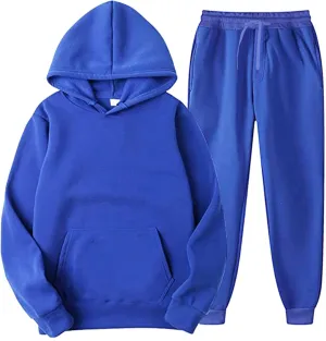 Mens Tracksuit 2 Piece Sweatsuit Set Long Sleeve Pullover Athletic Suit Casual Fitness Jogging Hooded Athletic Sweatsuits