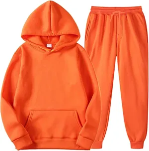 Mens Tracksuit 2 Piece Sweatsuit Set Long Sleeve Pullover Athletic Suit Casual Fitness Jogging Hooded Athletic Sweatsuits