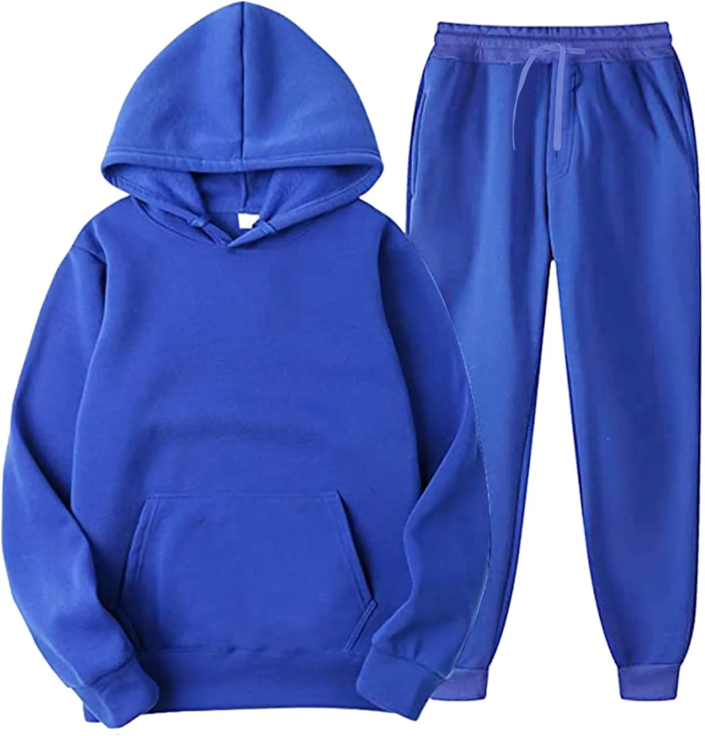Mens Tracksuit 2 Piece Sweatsuit Set Long Sleeve Pullover Athletic Suit Casual Fitness Jogging Hooded Athletic Sweatsuits