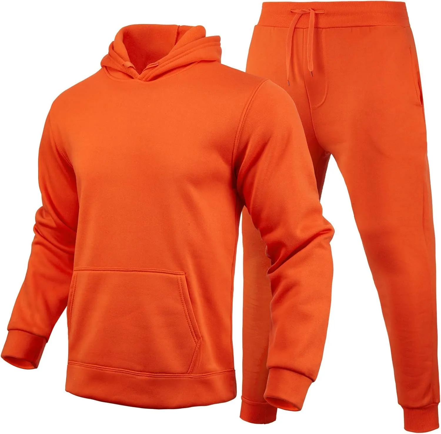 Mens Tracksuit 2 Piece Sweatsuit Set Long Sleeve Pullover Athletic Suit Casual Fitness Jogging Hooded Athletic Sweatsuits