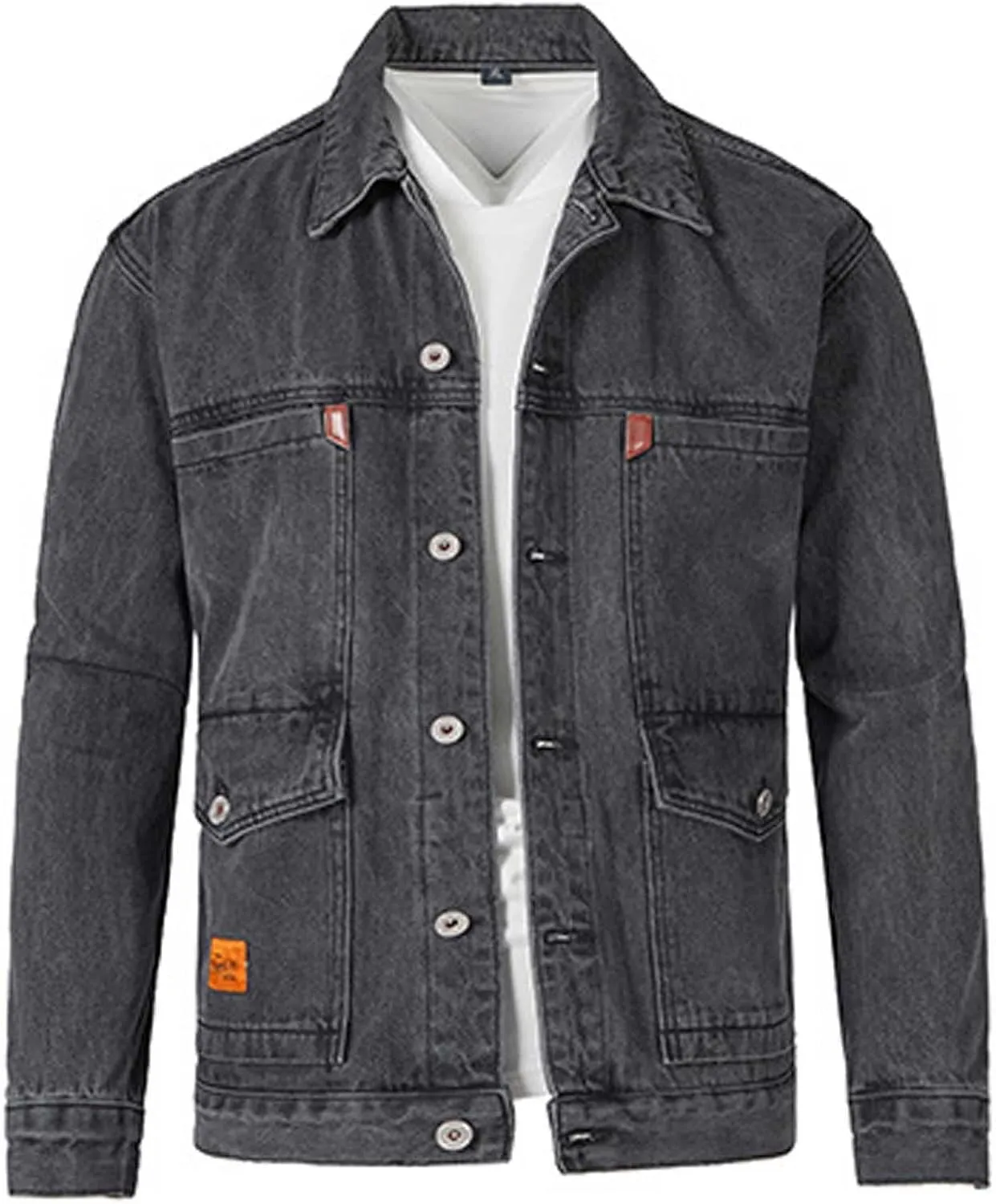 Men's Trucker Jacket Cowboy Western Unlined Denim Jackets Fashion Button Down Long Sleeve Jean Jackets Classic Fit