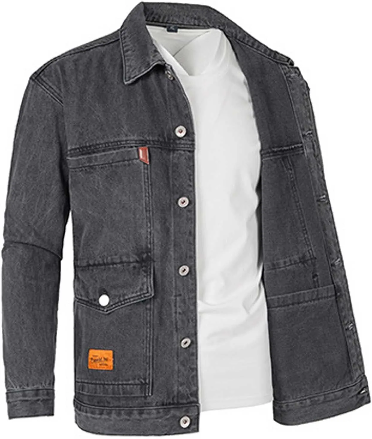 Men's Trucker Jacket Cowboy Western Unlined Denim Jackets Fashion Button Down Long Sleeve Jean Jackets Classic Fit