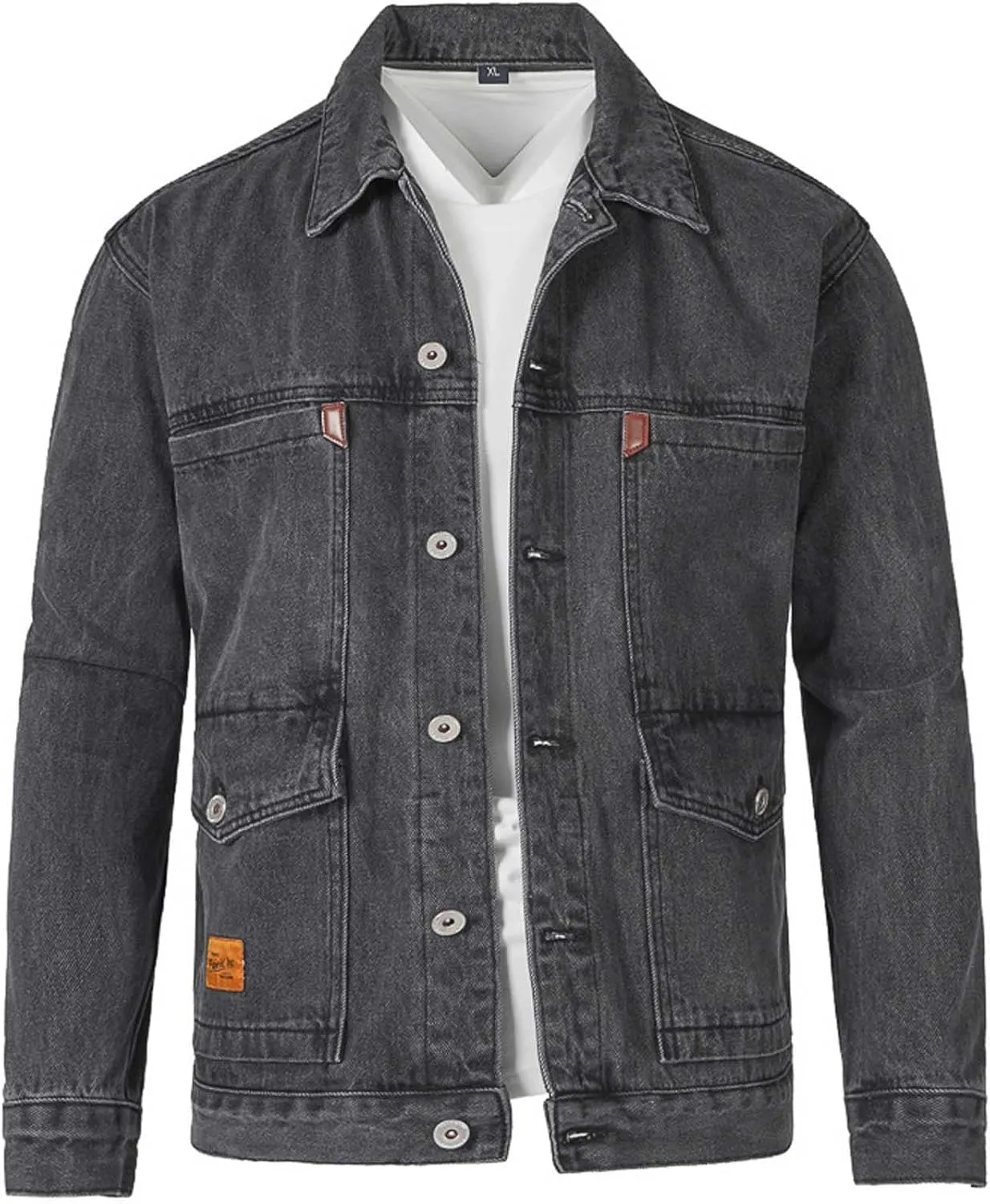 Men's Trucker Jacket Cowboy Western Unlined Denim Jackets Fashion Button Down Long Sleeve Jean Jackets Classic Fit