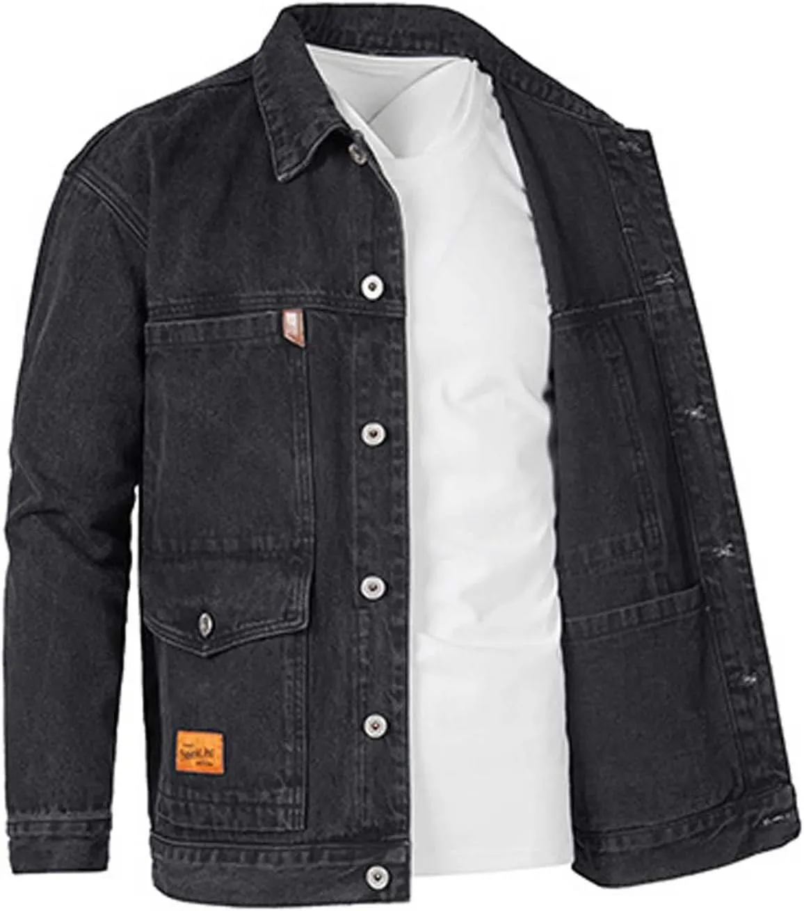 Men's Trucker Jacket Cowboy Western Unlined Denim Jackets Fashion Button Down Long Sleeve Jean Jackets Classic Fit