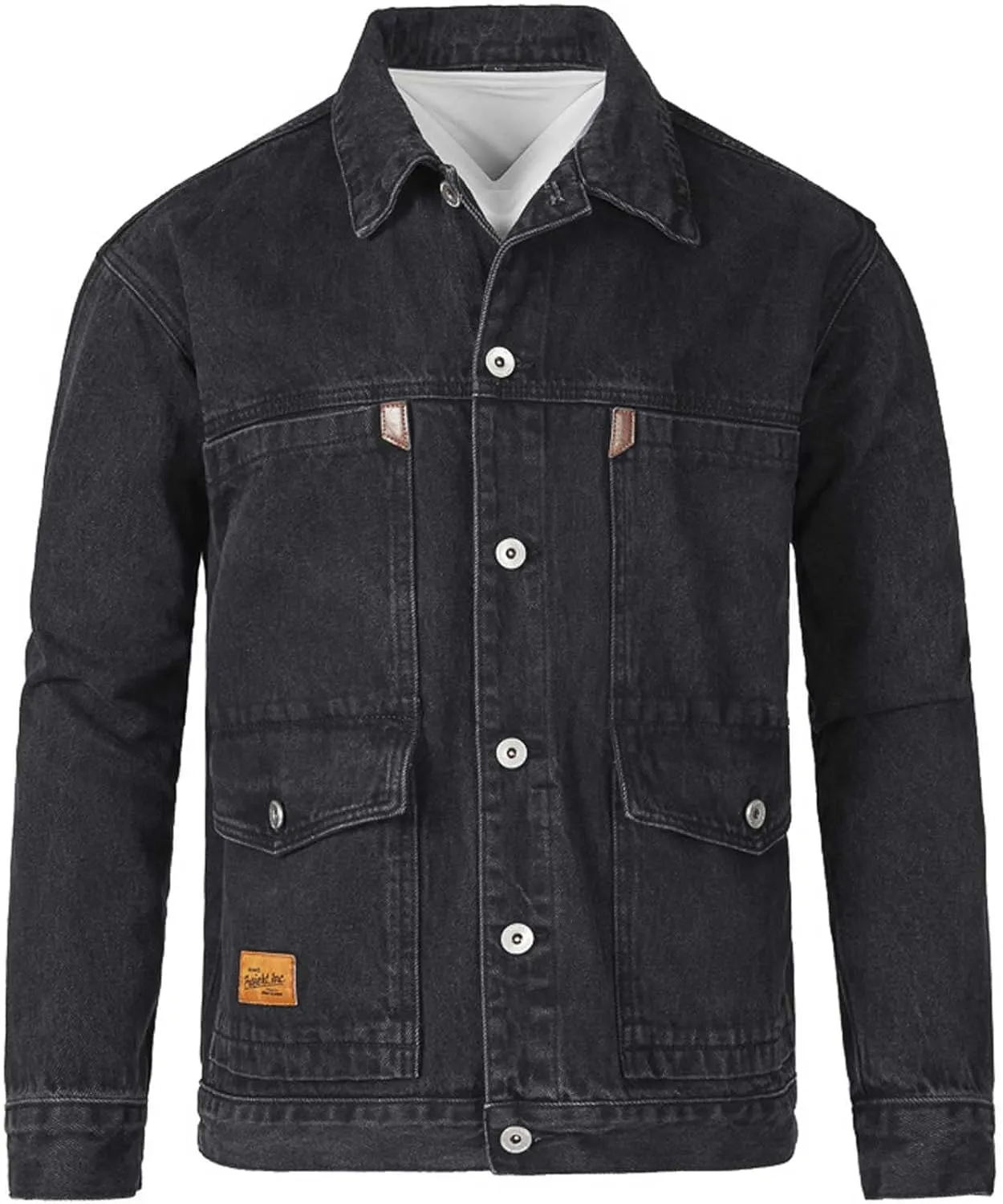 Men's Trucker Jacket Cowboy Western Unlined Denim Jackets Fashion Button Down Long Sleeve Jean Jackets Classic Fit