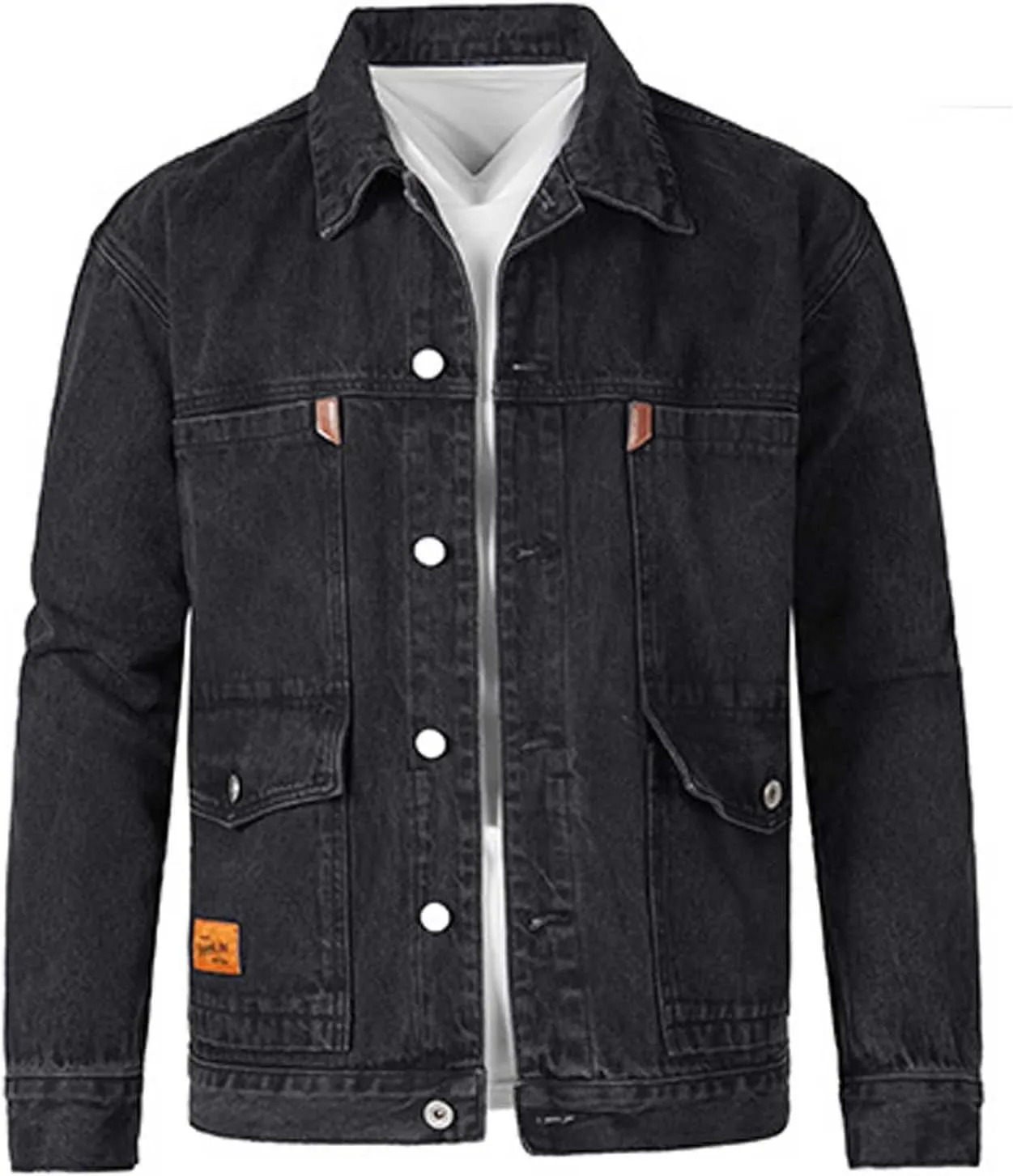 Men's Trucker Jacket Cowboy Western Unlined Denim Jackets Fashion Button Down Long Sleeve Jean Jackets Classic Fit