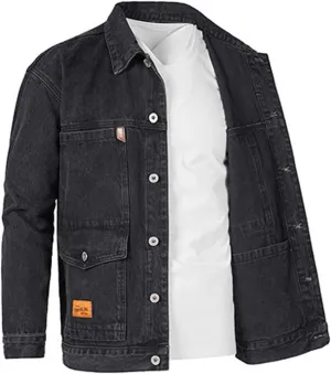 Men's Trucker Jacket Cowboy Western Unlined Denim Jackets Fashion Button Down Long Sleeve Jean Jackets Classic Fit