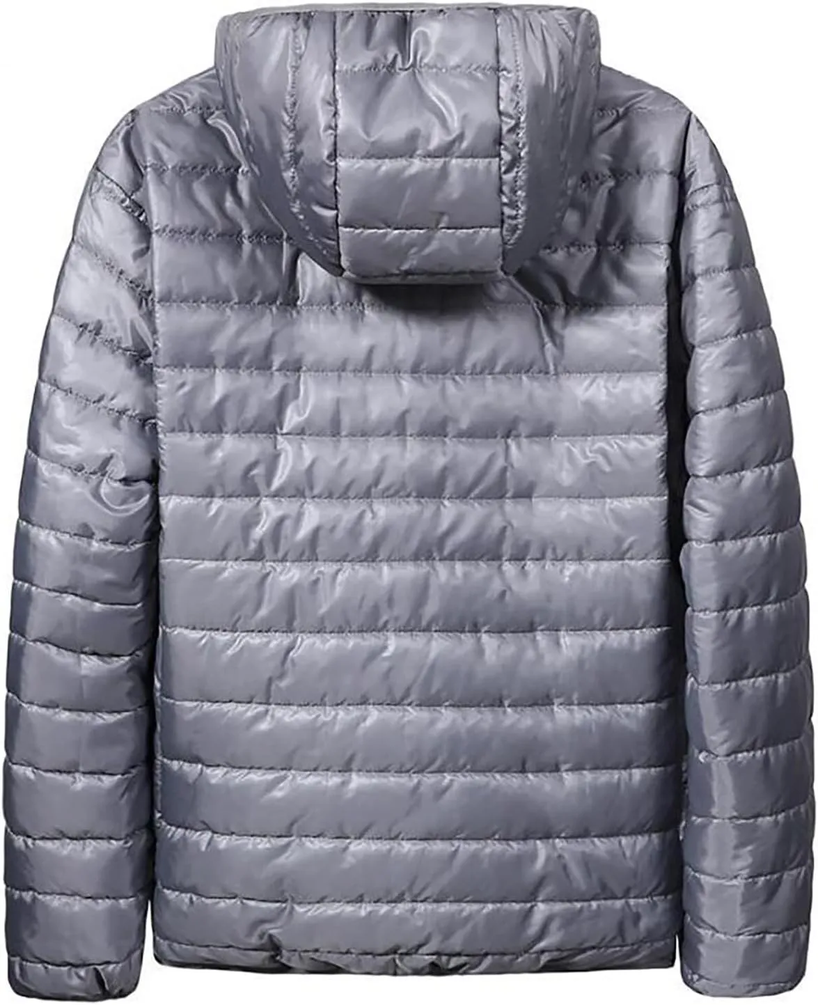 Mens Ultralight Highly Compressible Puffer Jacket Hooded Insulated Down Filled Bubble Quilted Packable Outerwear